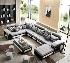 u shape sofa with table